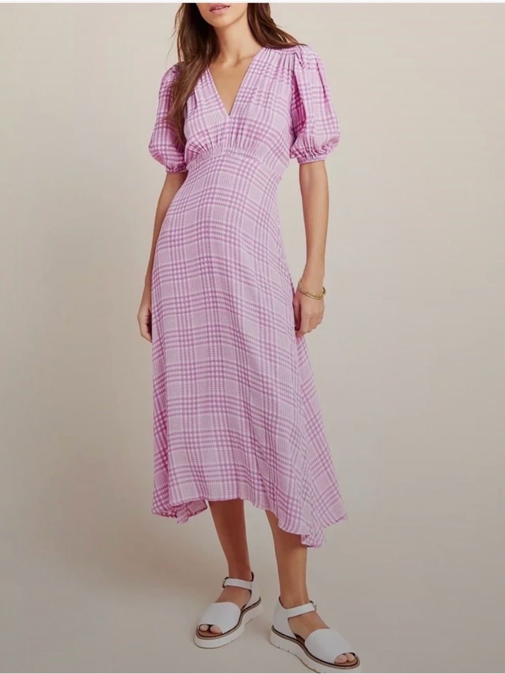 Faithfull the Brand Pink Vitoria Check Dress